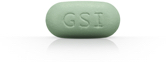 Green Stribild HIV treatment pill with "GSI" imprint
