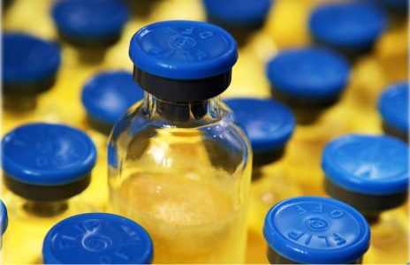 Close-up visuals of chemical vials