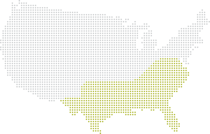 United States map highlighting the Southern states' population affected by HIV